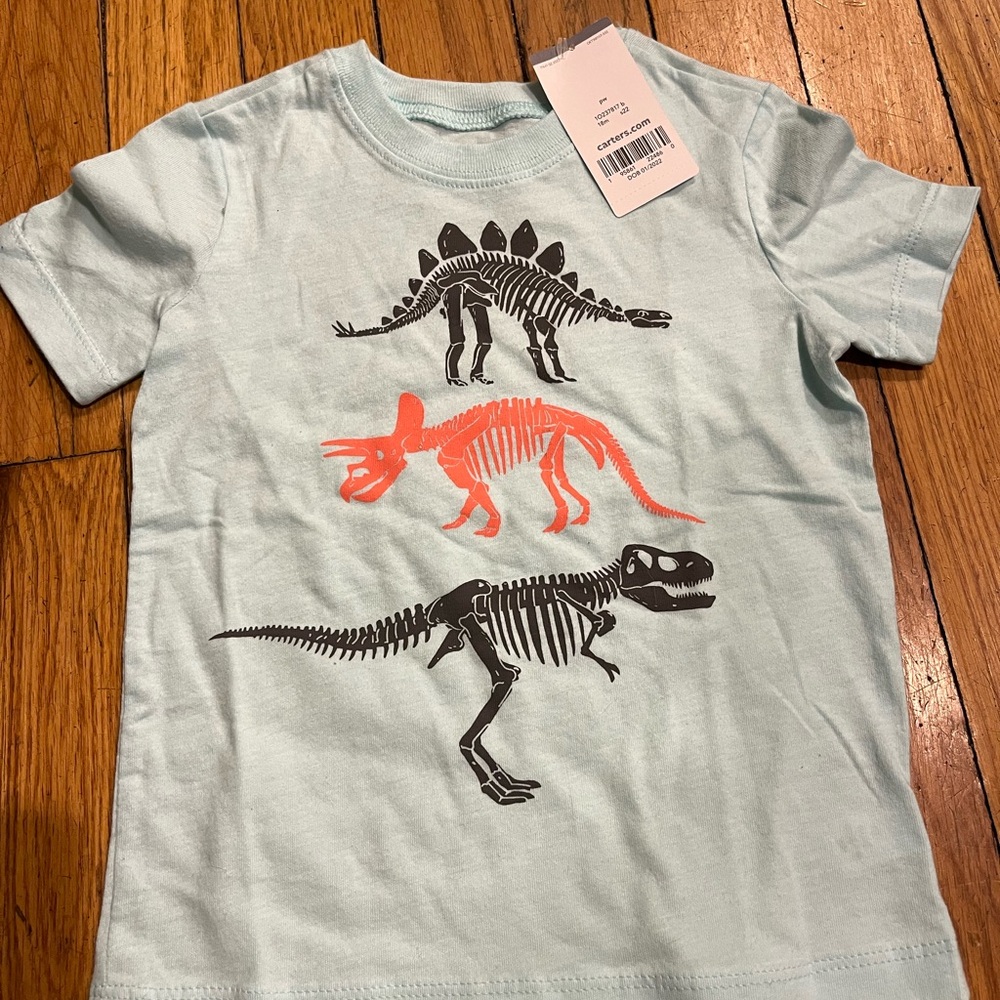 Dinosaur Print Kids T-Shirt - Light Blue